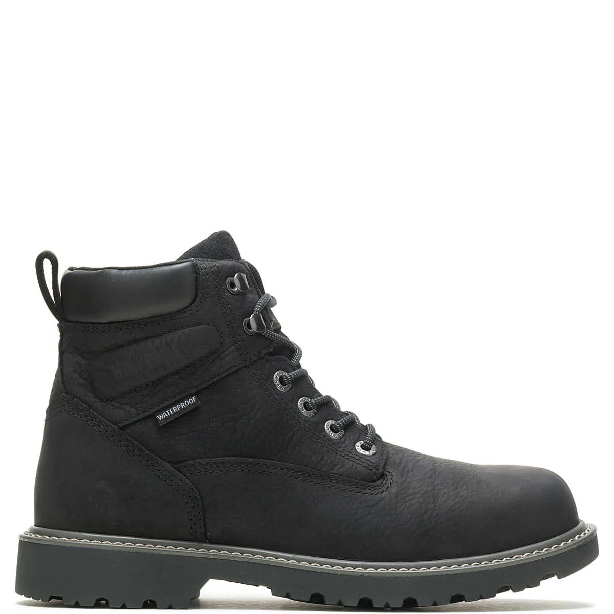 MEN'S WOLVERINE BLACK FLOORHAND WATERPROOF 6" WORK BOOT