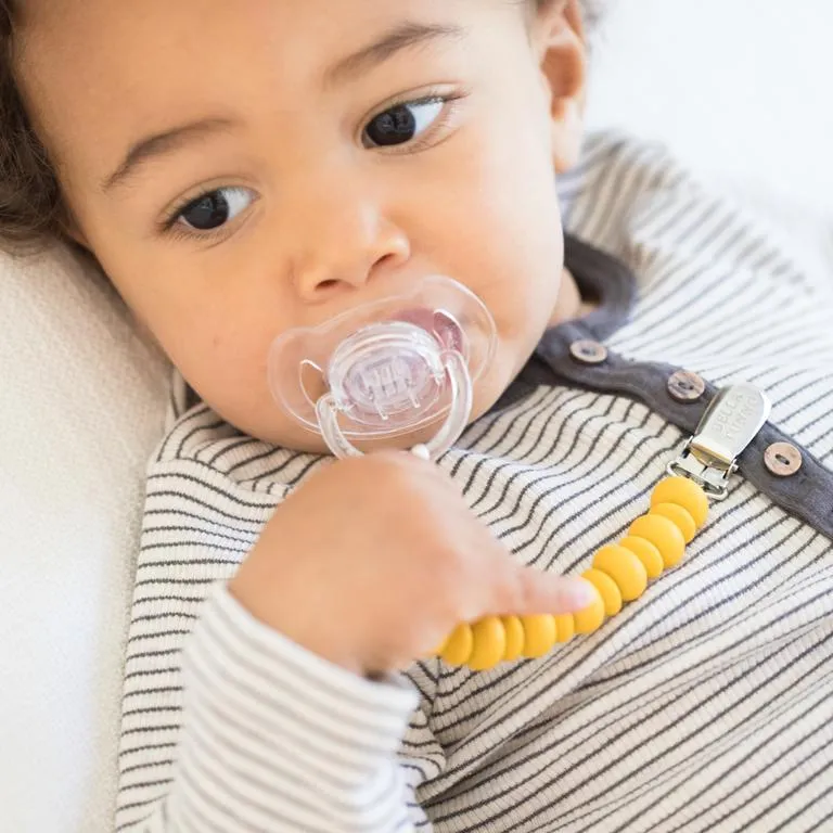 Mustard Pacifier Clip by Bella Tunno