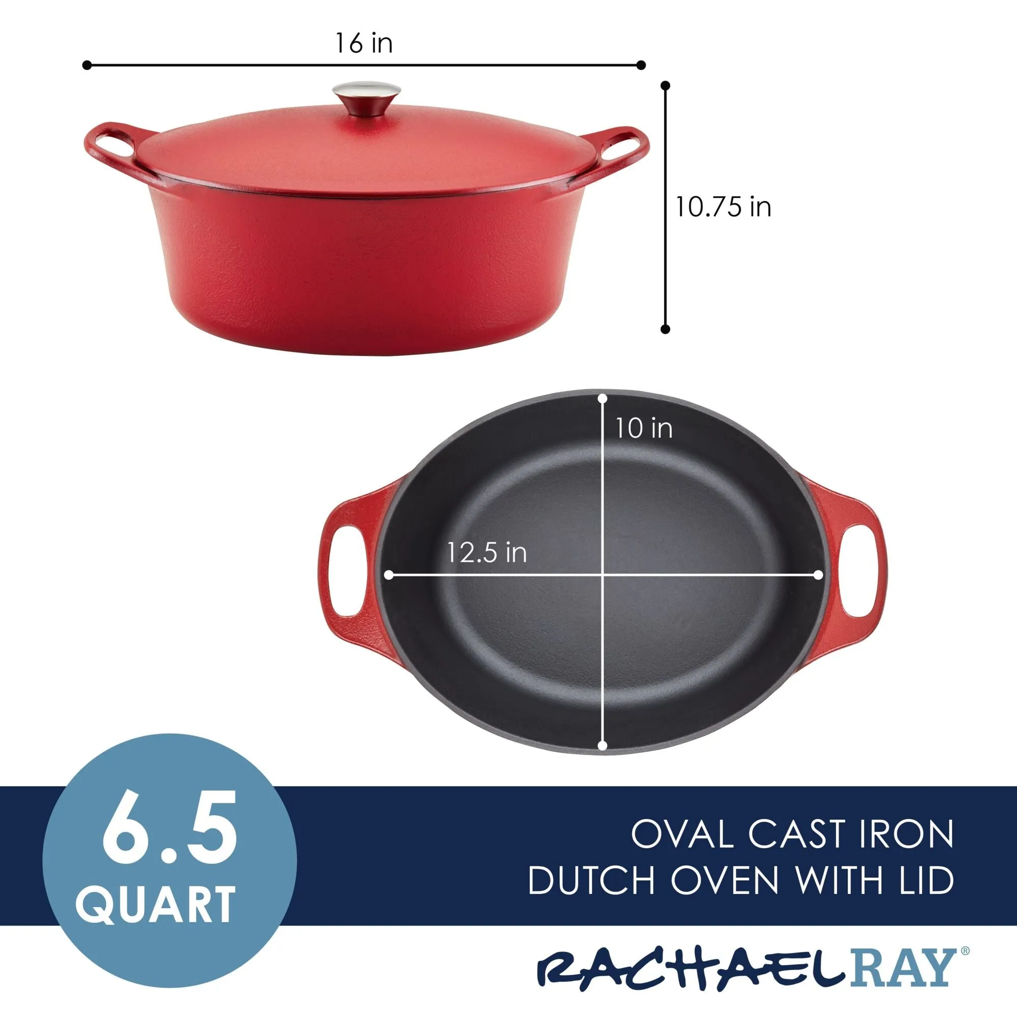 NITRO 6.5-Quart Cast Iron Dutch Oven