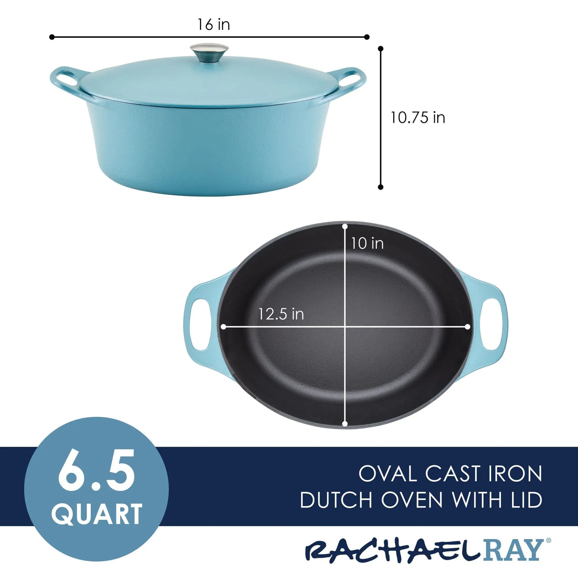 NITRO 6.5-Quart Cast Iron Dutch Oven
