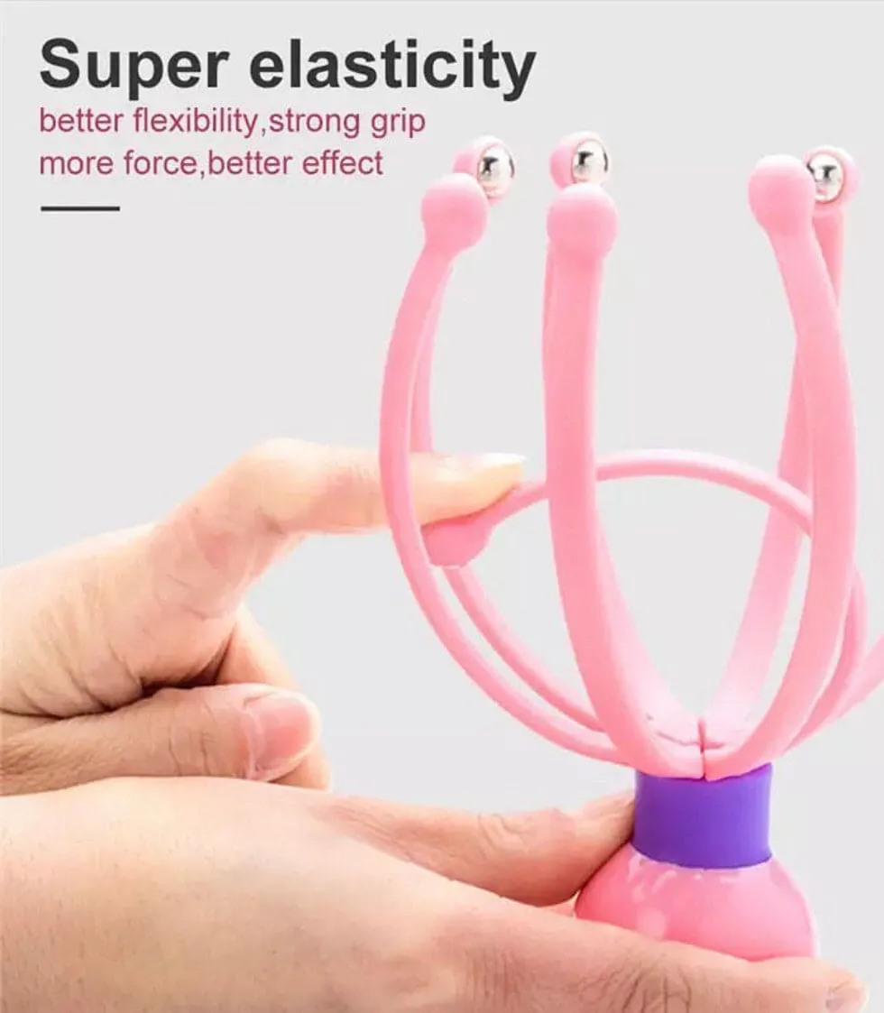 Octopus Hand Held Massager, Head Massager With 8 Roller Balls, Head Scratcher Scalp Massager For Deep Relaxation