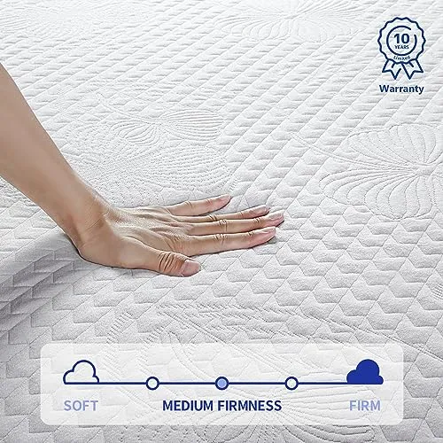 Olee Sleep 9 Inch I-Gel Multi Layered Memory Foam Mattress, Full, White