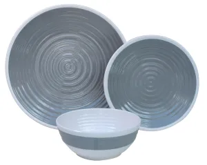 Outdoor Revolution 12 Piece Melamine Tableware Set - Pastel Grey