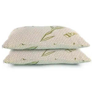 Pack of 2 Bamboo Shredded Memory Foam Pillow Neck and Shoulder Support Extra Bounce Back Bed Pillow