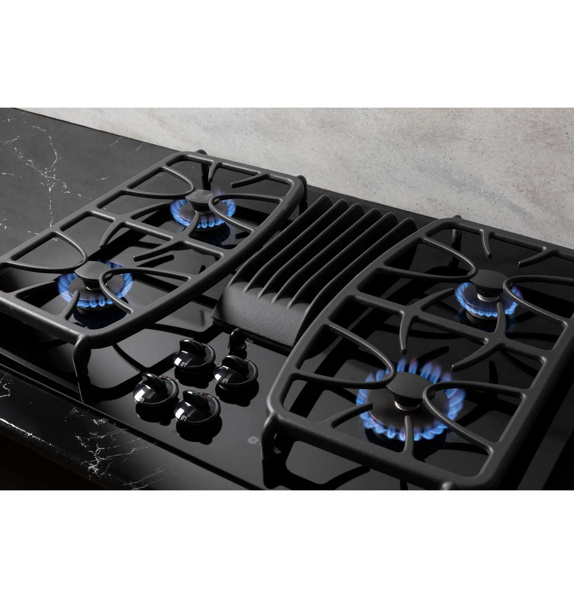 PGP9830DRBB GE Profile™ 30" Built-In Gas Downdraft Cooktop