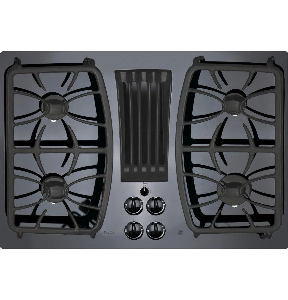 PGP9830DRBB GE Profile™ 30" Built-In Gas Downdraft Cooktop