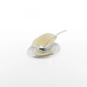 Pod Sauce Boat Set Silver/Oyster