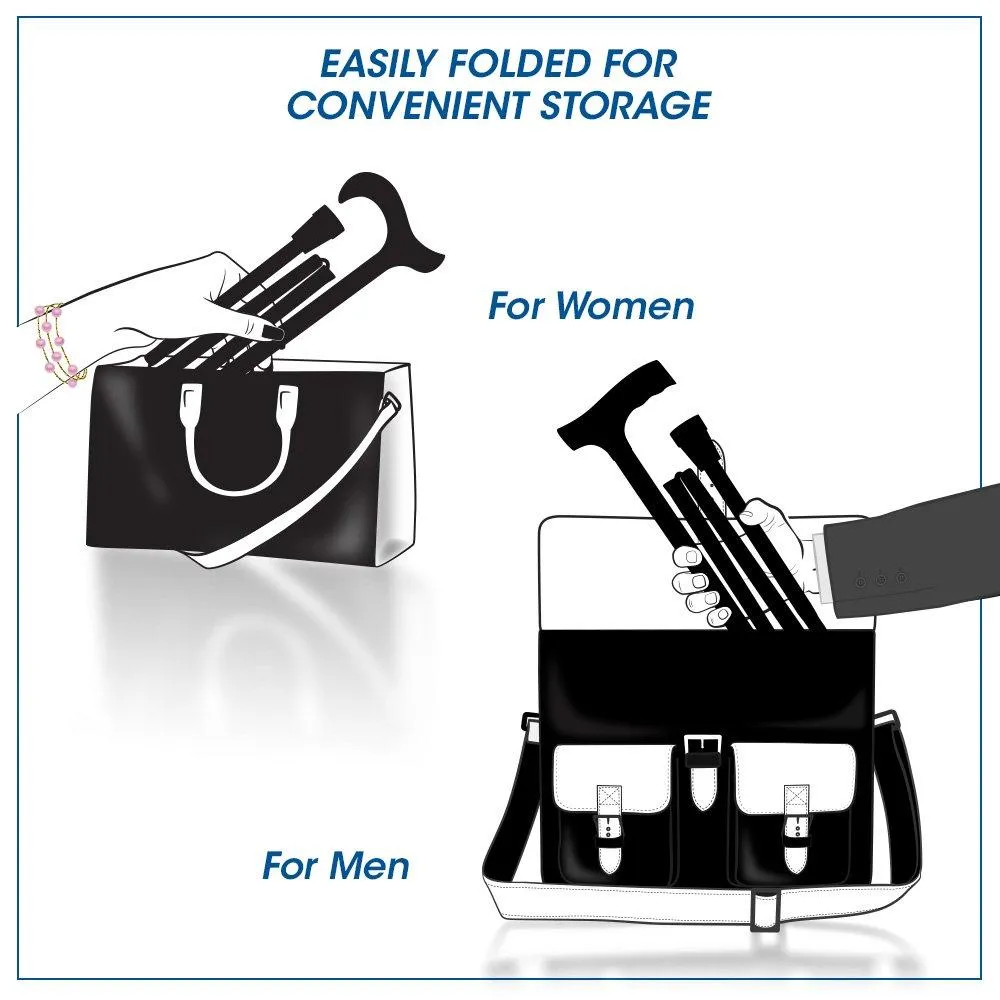 Scratch and Dent Mini-Blue Skies Butterfly Adjustable Folding Aluminum Walking Cane with Engraved Collar V2234