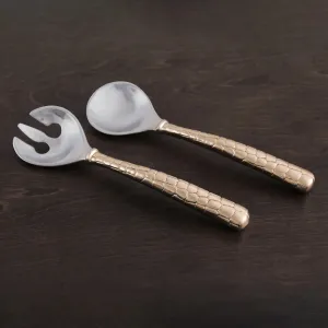 Sierra Modern Croc Salad Servers (Gold)
