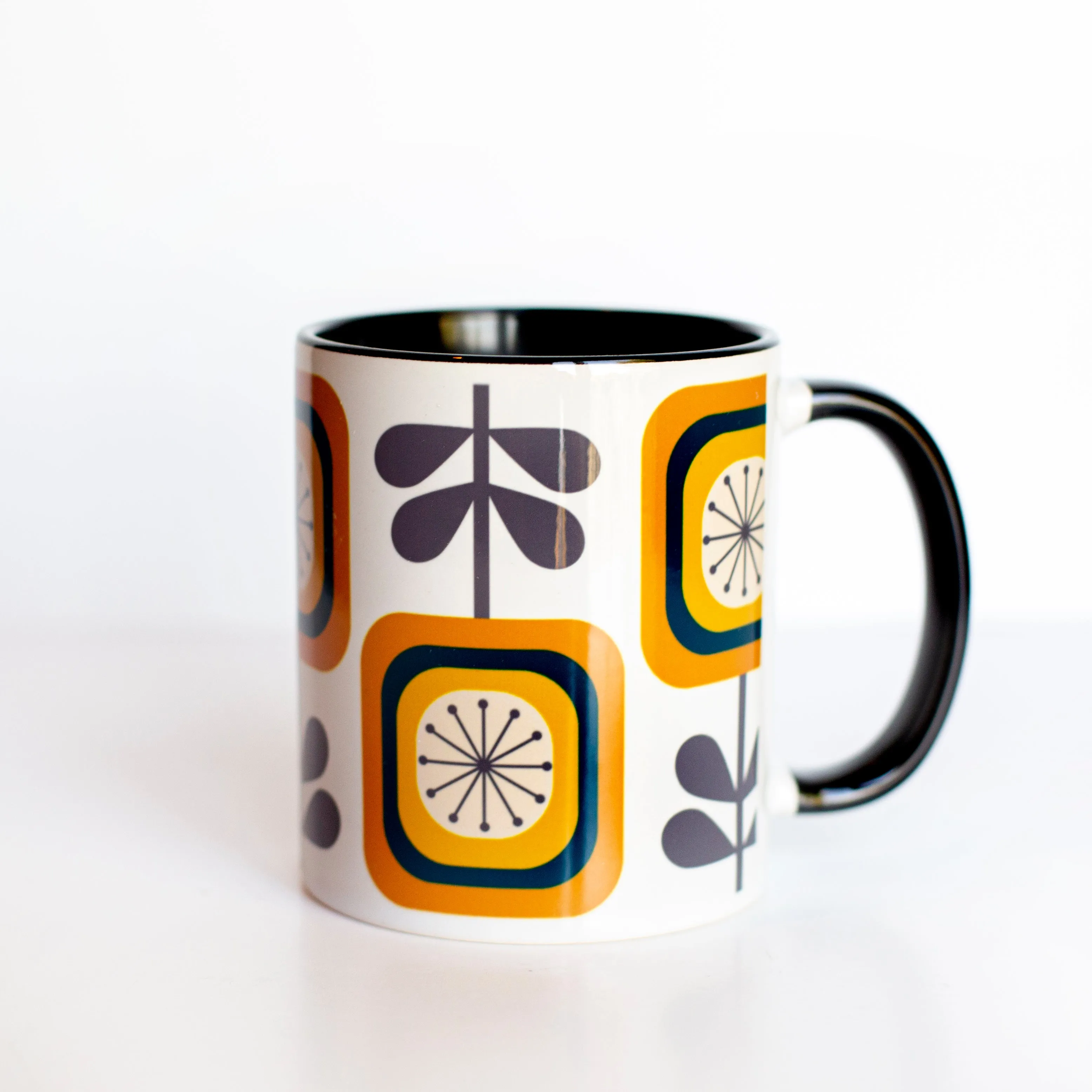 Sunflower Mid Century Modern Coffee Mug
