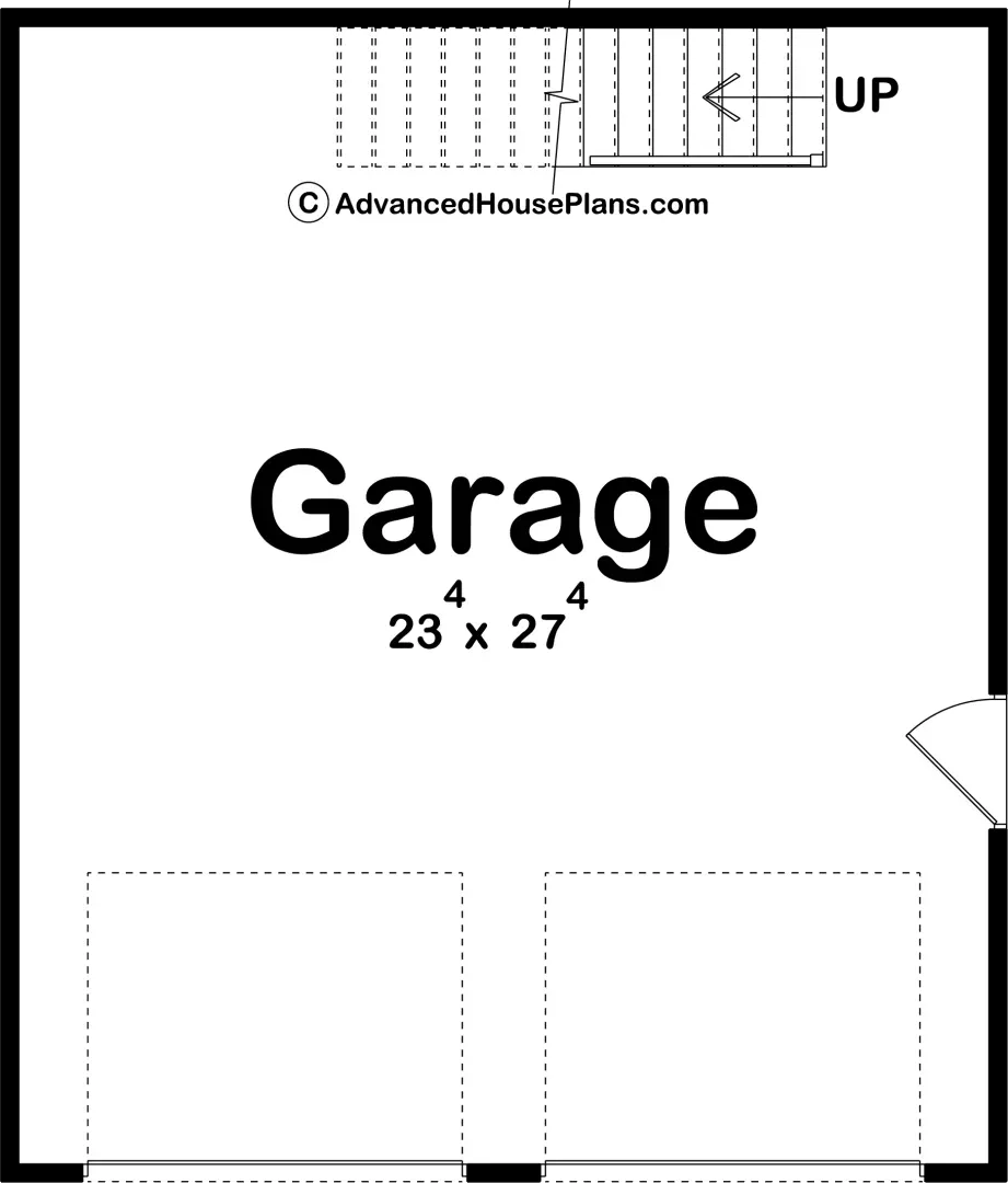 Versatile Two-Bay Garage Plan with Ample Storage Space