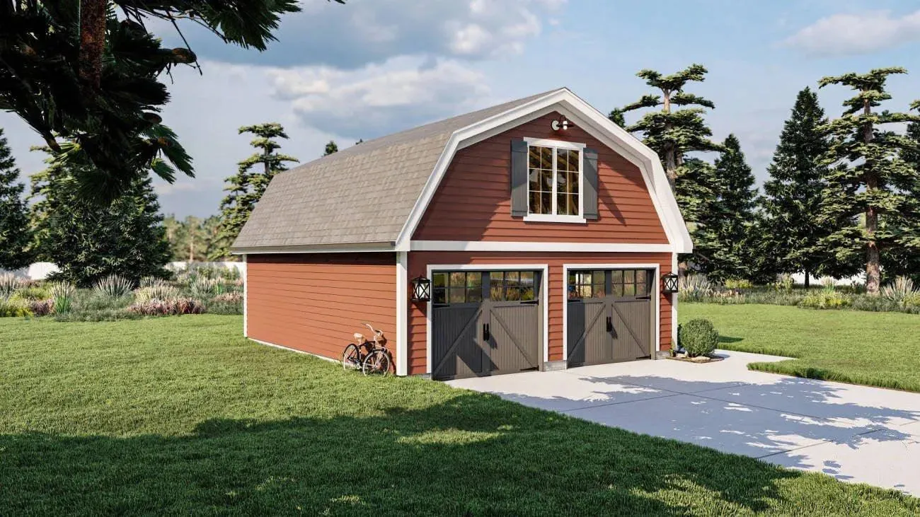 Versatile Two-Bay Garage Plan with Ample Storage Space