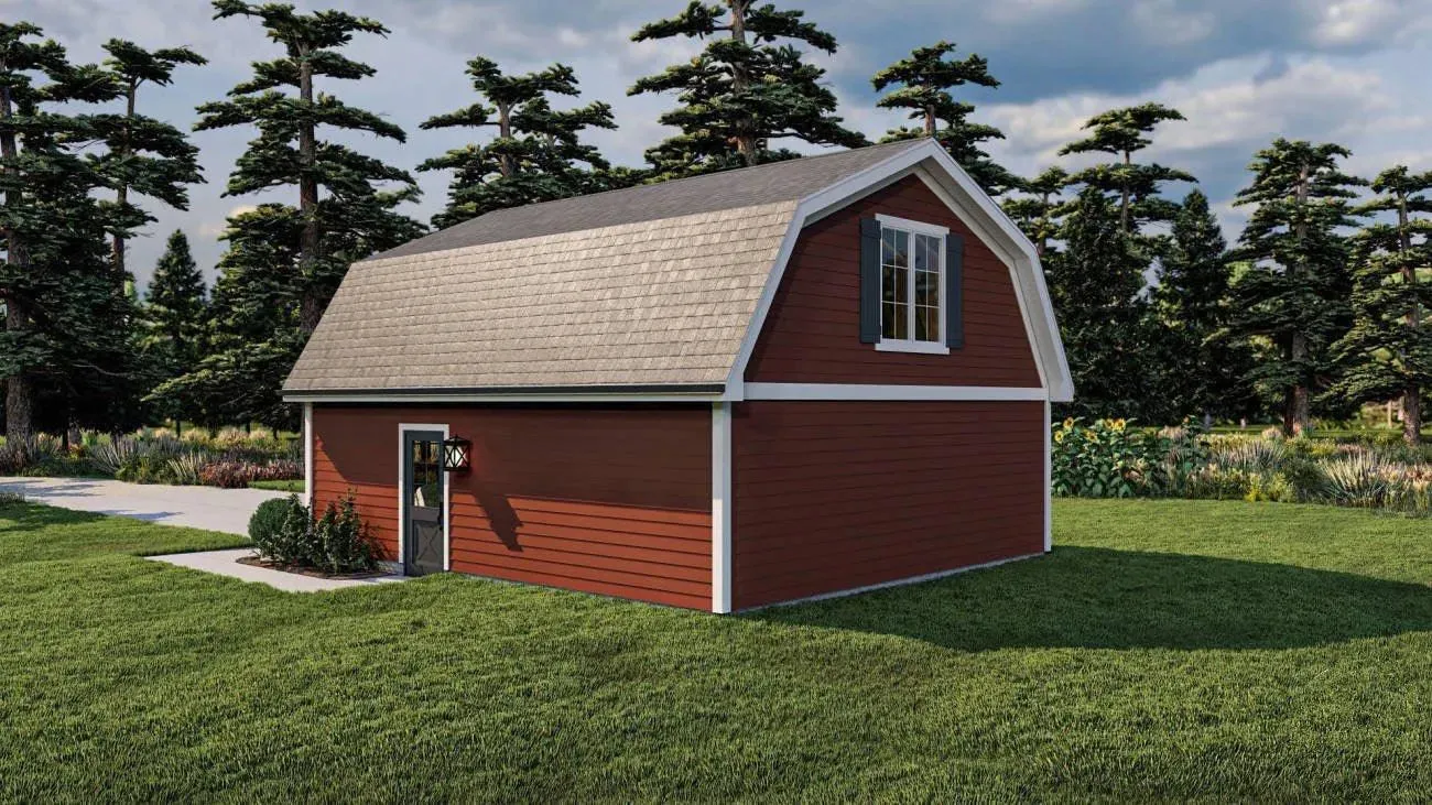 Versatile Two-Bay Garage Plan with Ample Storage Space