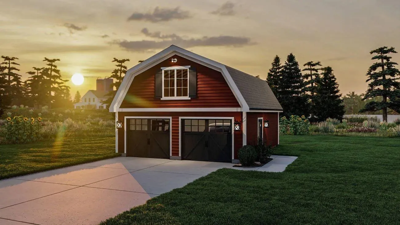 Versatile Two-Bay Garage Plan with Ample Storage Space