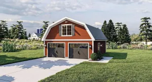 Versatile Two-Bay Garage Plan with Ample Storage Space