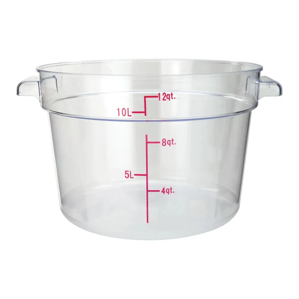 Winco PCRC-12 12qt Round Storage Container, Clear, PC