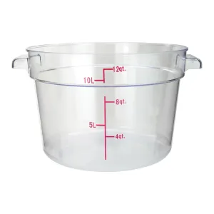 Winco PCRC-12 12qt Round Storage Container, Clear, PC